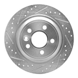 Dynamic Friction 2009-2015 Ford Focus RS (Mexico) Rear Left Drilled & Slotted Silver Brake Rotor by Dynamic Friction Company 631-11022L