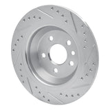 Dynamic Friction 2009-2015 Ford Focus RS (Mexico) Rear Left Drilled & Slotted Silver Brake Rotor by Dynamic Friction Company 631-11022L