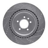 Dynamic Friction 2013-2025 Land Rover Range Rover Rear Left Drilled & Slotted Silver Brake Rotor by Dynamic Friction Company 631-11023L