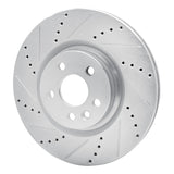 Dynamic Friction 2015-2019 Jaguar E-Pace Front Left Drilled & Slotted Silver Brake Rotor by Dynamic Friction Company 631-11025L