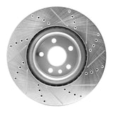 Dynamic Friction 2015-2019 Jaguar E-Pace Front Left Drilled & Slotted Silver Brake Rotor by Dynamic Friction Company 631-11025L