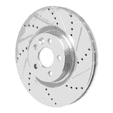 Dynamic Friction 2015-2019 Jaguar E-Pace Front Right Drilled & Slotted Silver Brake Rotor by Dynamic Friction Company 631-11025R