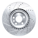 Dynamic Friction 2015-2019 Jaguar E-Pace Front Right Drilled & Slotted Silver Brake Rotor by Dynamic Friction Company 631-11025R