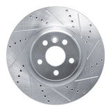 Dynamic Friction 2015-2019 Jaguar E-Pace Front Right Drilled & Slotted Silver Brake Rotor by Dynamic Friction Company 631-11025R