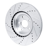 Dynamic Friction 2015-2019 Jaguar E-Pace Front Right Drilled & Slotted Silver Brake Rotor by Dynamic Friction Company 631-11025R