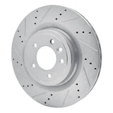 Dynamic Friction 2014-2024 Land Rover Range Rover Sport Rear Left Drilled & Slotted Silver Brake Rotor by Dynamic Friction Company 631-11026L