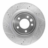 Dynamic Friction 2014-2024 Land Rover Range Rover Sport Rear Left Drilled & Slotted Silver Brake Rotor by Dynamic Friction Company 631-11026L