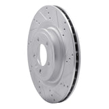 Dynamic Friction 2014-2024 Land Rover Discovery Rear Right Drilled & Slotted Silver Brake Rotor by Dynamic Friction Company 631-11026R