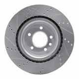 Dynamic Friction 2014-2024 Land Rover Discovery Rear Right Drilled & Slotted Silver Brake Rotor by Dynamic Friction Company 631-11026R