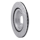 Dynamic Friction 2014-2024 Land Rover Discovery Rear Right Drilled & Slotted Silver Brake Rotor by Dynamic Friction Company 631-11026R