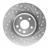 Dynamic Friction 2015-2020 Jaguar E-Pace Rear Left Drilled & Slotted Silver Brake Rotor by Dynamic Friction Company 631-11027L