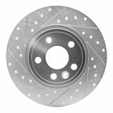 Dynamic Friction 2015-2020 Jaguar E-Pace Rear Left Drilled & Slotted Silver Brake Rotor by Dynamic Friction Company 631-11027L