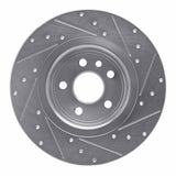 Dynamic Friction 2016-2019 Land Rover Range Rover Evoque Rear Left Drilled & Slotted Silver Brake Rotor by Dynamic Friction Company 631-11028L