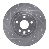 Dynamic Friction 2016-2019 Land Rover Range Rover Evoque Rear Left Drilled & Slotted Silver Brake Rotor by Dynamic Friction Company 631-11028L