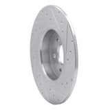 Dynamic Friction 2016-2019 Land Rover Range Rover Evoque Rear Left Drilled & Slotted Silver Brake Rotor by Dynamic Friction Company 631-11028L