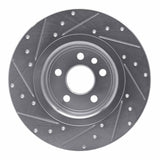 Dynamic Friction 2016-2019 Land Rover Range Rover Evoque Rear Right Drilled & Slotted Silver Brake Rotor by Dynamic Friction Company 631-11028R