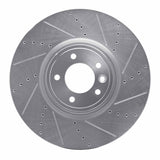 Dynamic Friction 2018-2025 Land Rover Discovery Front Right Drilled & Slotted Silver Brake Rotor by Dynamic Friction Company 631-11029R