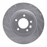 Dynamic Friction 2018-2020 Land Rover Range Rover Sport Rear Left Drilled & Slotted Silver Brake Rotor by Dynamic Friction Company 631-11031L