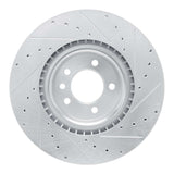 Dynamic Friction 2018-2024 Land Rover Discovery Front Left Drilled & Slotted Silver Brake Rotor by Dynamic Friction Company 631-11032L