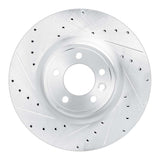 Dynamic Friction 2018-2024 Land Rover Discovery Front Left Drilled & Slotted Silver Brake Rotor by Dynamic Friction Company 631-11032L