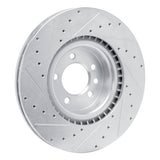 Dynamic Friction 2018-2024 Land Rover Discovery Front Left Drilled & Slotted Silver Brake Rotor by Dynamic Friction Company 631-11032L
