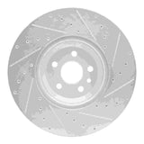 Dynamic Friction 2020-2025 Jaguar E-Pace Front Left Drilled & Slotted Silver Brake Rotor by Dynamic Friction Company 631-11033L