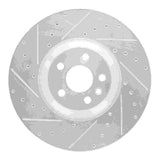 Dynamic Friction 2020-2025 Jaguar E-Pace Front Left Drilled & Slotted Silver Brake Rotor by Dynamic Friction Company 631-11033L