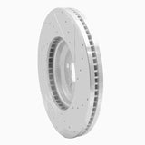Dynamic Friction 2020-2025 Jaguar E-Pace Front Left Drilled & Slotted Silver Brake Rotor by Dynamic Friction Company 631-11033L