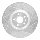 Dynamic Friction 2020-2025 Jaguar E-Pace Front Right Drilled & Slotted Silver Brake Rotor by Dynamic Friction Company 631-11033R