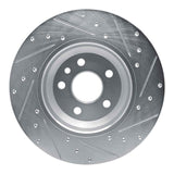 Dynamic Friction 2020-2022 Jaguar E-Pace Rear Left Drilled & Slotted Silver Brake Rotor by Dynamic Friction Company 631-11034L