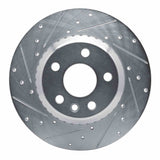 Dynamic Friction 2020-2022 Jaguar E-Pace Rear Left Drilled & Slotted Silver Brake Rotor by Dynamic Friction Company 631-11034L