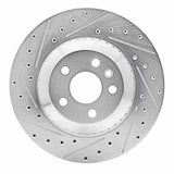 Dynamic Friction 2020-2026 Jaguar F-Pace Rear Left Drilled & Slotted Silver Brake Rotor by Dynamic Friction Company 631-11035L