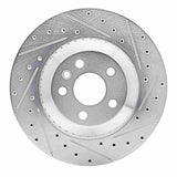Dynamic Friction 2020-2026 Jaguar I-Pace Rear Right Drilled & Slotted Silver Brake Rotor by Dynamic Friction Company 631-11035R