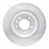 Dynamic Friction 2020-2025 Land Rover Defender 110 Rear Left Drilled & Slotted Silver Brake Rotor by Dynamic Friction Company 631-11037L
