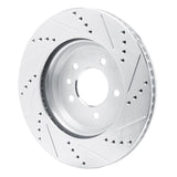Dynamic Friction 2020-2025 Land Rover Defender 110 Rear Left Drilled & Slotted Silver Brake Rotor by Dynamic Friction Company 631-11037L