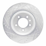Dynamic Friction 2020-2025 Land Rover Defender 90 Rear Right Drilled & Slotted Silver Brake Rotor by Dynamic Friction Company 631-11037R