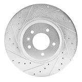 Dynamic Friction 2020-2025 Land Rover Defender 110 Front Left Drilled & Slotted Silver Brake Rotor by Dynamic Friction Company 631-11038L