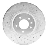 Dynamic Friction 2020-2025 Land Rover Discovery Front Right Drilled & Slotted Silver Brake Rotor by Dynamic Friction Company 631-11038R