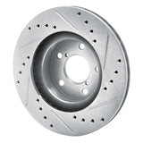 R1 Concepts 1990-2001 Subaru Impreza Front Left Drilled & Slotted Silver Brake Rotor by R1 Concepts 631-13007L