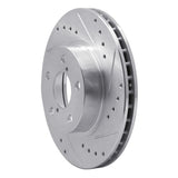 R1 Concepts 1990-2001 Subaru Impreza Front Right Drilled & Slotted Silver Brake Rotor by R1 Concepts 631-13007R