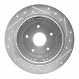 R1 Concepts 1992-1997 Subaru SVX Rear Left Drilled & Slotted Silver Brake Rotor by R1 Concepts 631-13012L