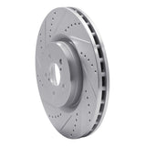 Dynamic Friction 2003-2025 Subaru BRZ Front Left Drilled & Slotted Silver Brake Rotor by Dynamic Friction Company 631-13014L