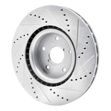 Dynamic Friction 2005-2020 Subaru WRX STI Front Left Drilled & Slotted Silver Brake Rotor by Dynamic Friction Company 631-13016L