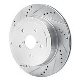 Dynamic Friction 2005-2007 Subaru Impreza Rear Left Drilled & Slotted Silver Brake Rotor by Dynamic Friction Company 631-13017L