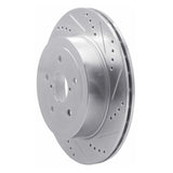 Dynamic Friction 2005-2007 Subaru Impreza Rear Right Drilled & Slotted Silver Brake Rotor by Dynamic Friction Company 631-13017R