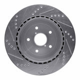 Dynamic Friction 2005-2007 Subaru Impreza Rear Right Drilled & Slotted Silver Brake Rotor by Dynamic Friction Company 631-13017R