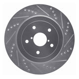 Dynamic Friction 2005-2007 Subaru Impreza Rear Right Drilled & Slotted Silver Brake Rotor by Dynamic Friction Company 631-13017R