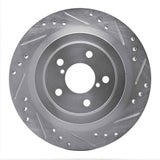 Dynamic Friction 2005-2009 Subaru Impreza Rear Right Drilled & Slotted Silver Brake Rotor by Dynamic Friction Company 631-13019R