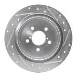 R1 Concepts 05-09 Subaru Outback Rear Left Drilled & Slotted Silver Brake Rotor by R1 Concepts RNC-631-13020L