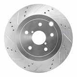 Dynamic Friction 2008-2020 Subaru Impreza Rear Left Drilled & Slotted Silver Brake Rotor by Dynamic Friction Company 631-13022L
